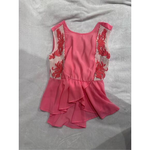 Le petit Paris size M women’s blouse pink and cream - Picture 1 of 4